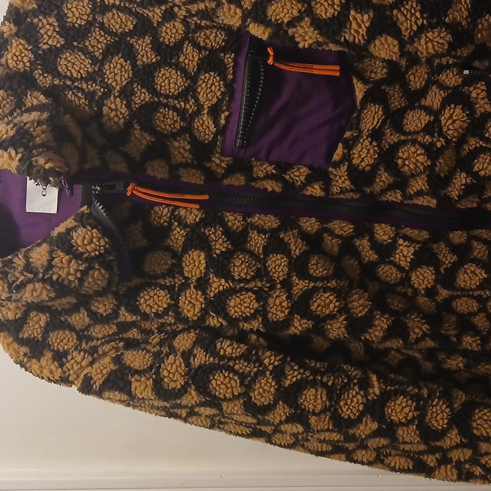 Coach Black and Brown Patterned Jacket